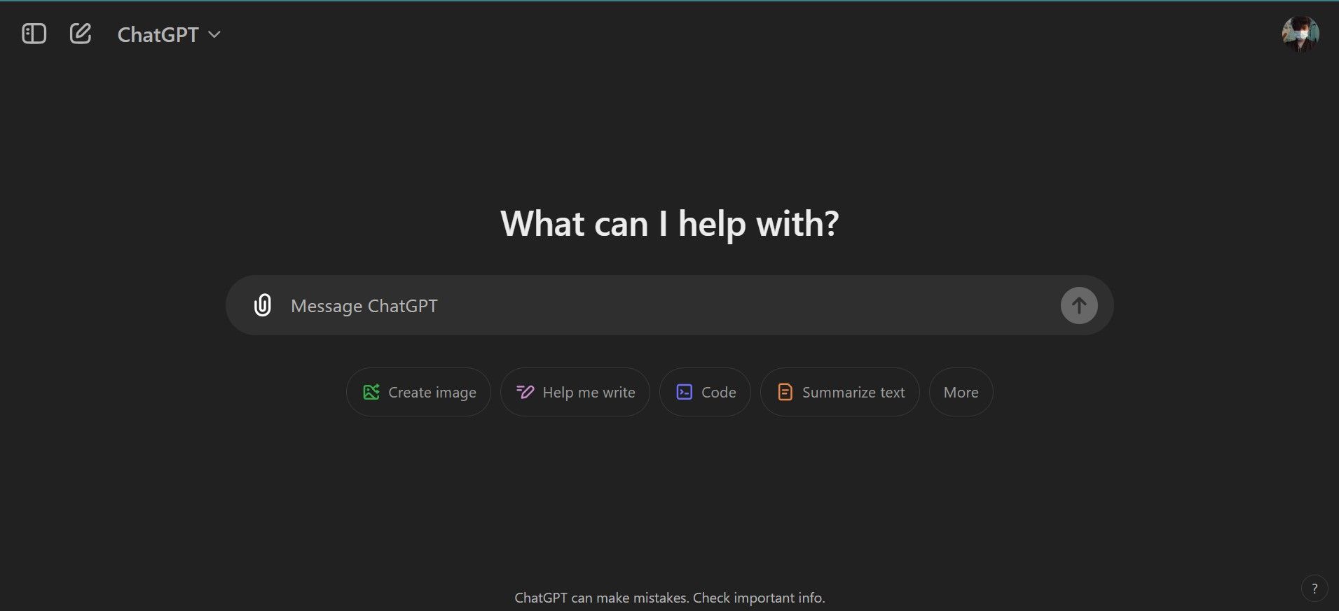 ChatGPT landing page