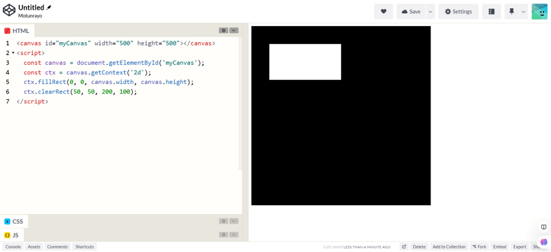 How to create shapes with HTML canvas