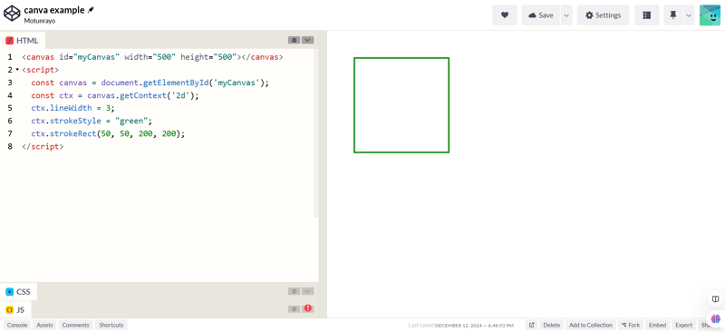 How to create shapes with HTML canvas