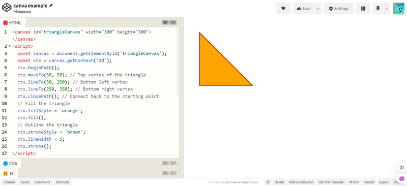 How to create shapes with HTML canvas