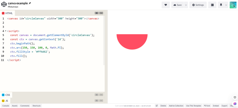 How to create shapes with HTML canvas