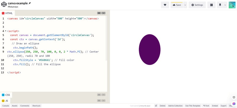 How to create shapes with HTML canvas