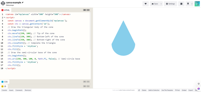 How to create shapes with HTML canvas