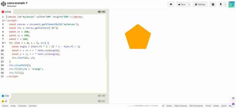 How to create shapes with HTML canvas