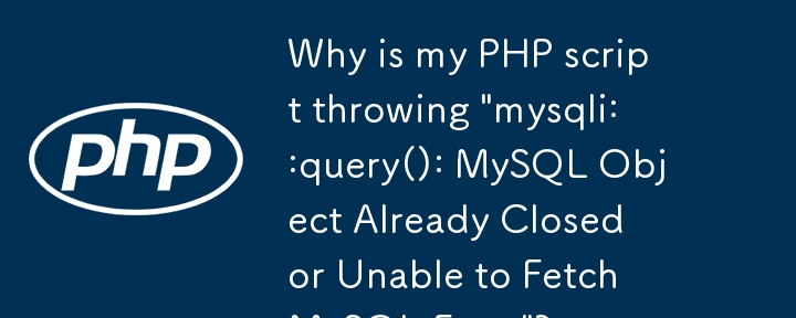 Why is my PHP script throwing