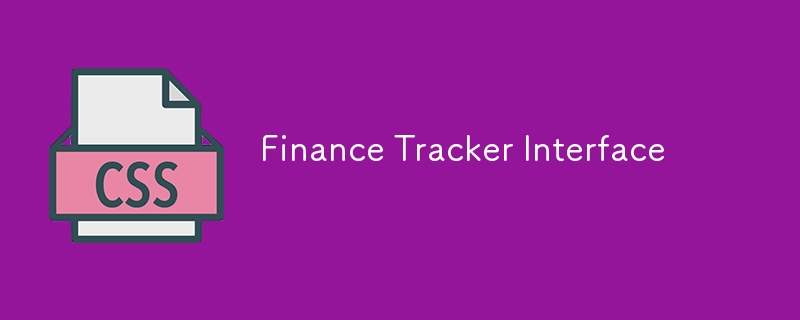 Finance Tracker Interface