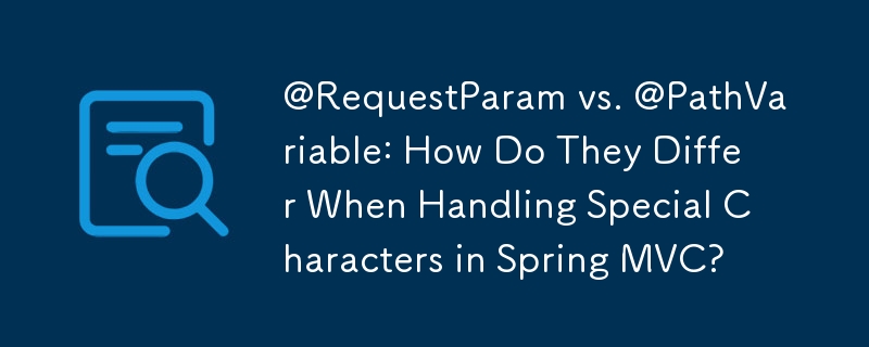 @RequestParam vs. @PathVariable: How Do They Differ When Handling Special Characters in Spring MVC?
