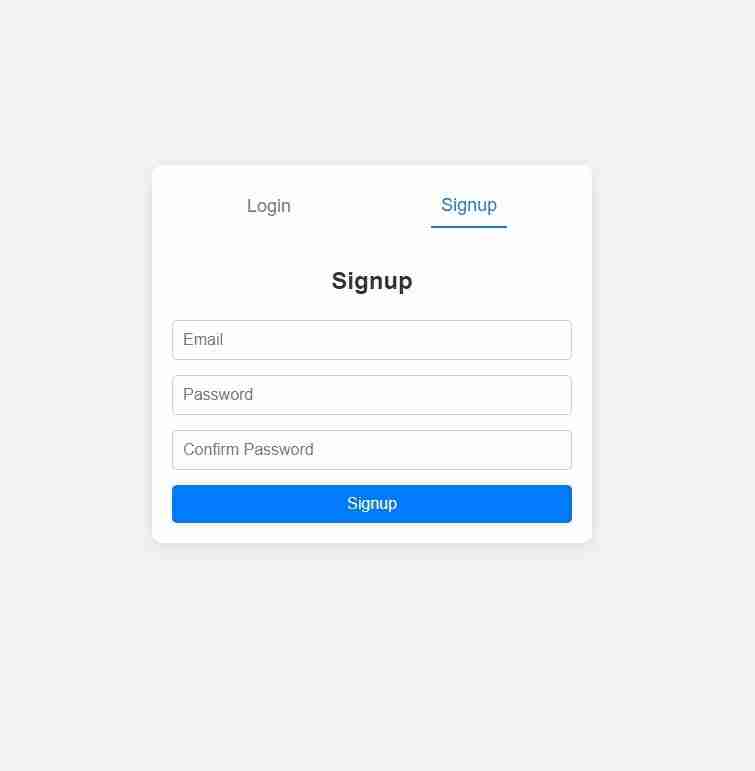 Login Signup Interface
