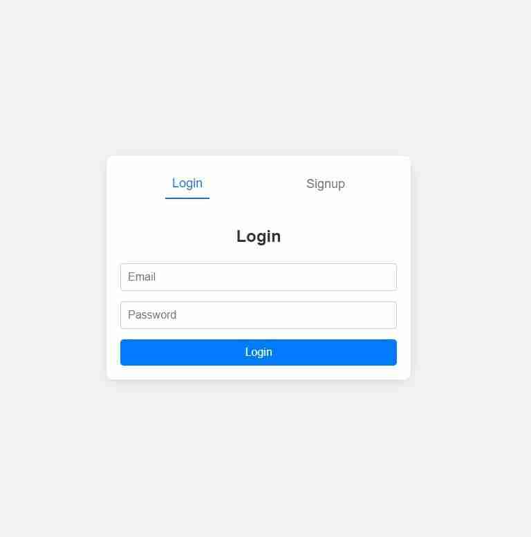 Login Signup Interface
