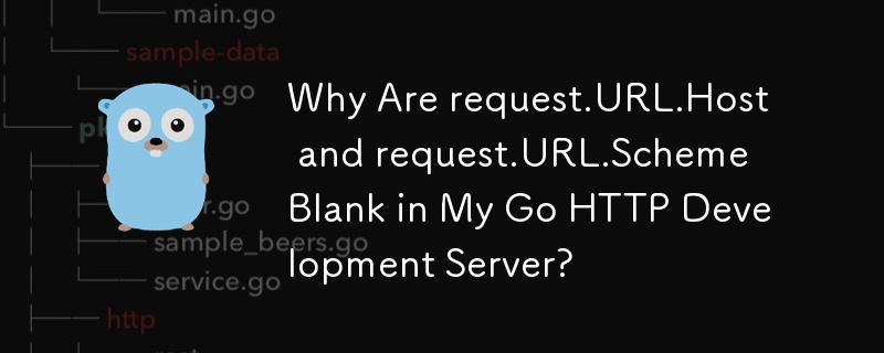 Why Are request.URL.Host and request.URL.Scheme Blank in My Go HTTP Development Server?
