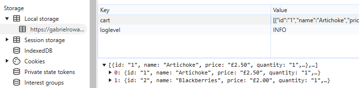 My shopping cart project for a Farm Shop