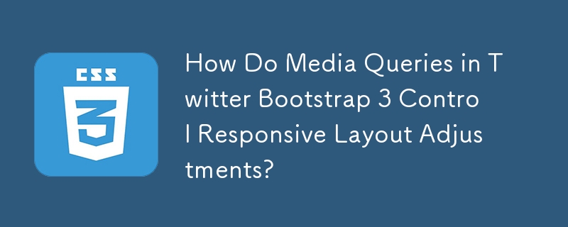 How Do Media Queries in Twitter Bootstrap 3 Control Responsive Layout Adjustments?