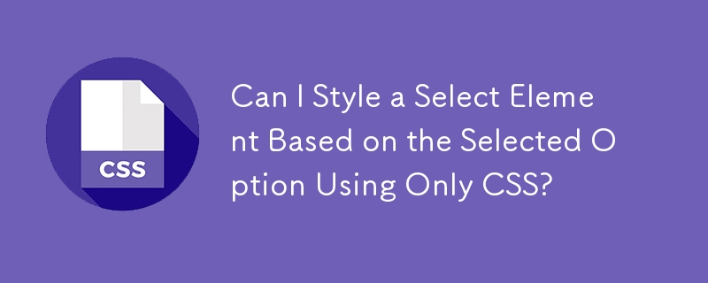 Can I Style a Select Element Based on the Selected Option Using Only CSS?
