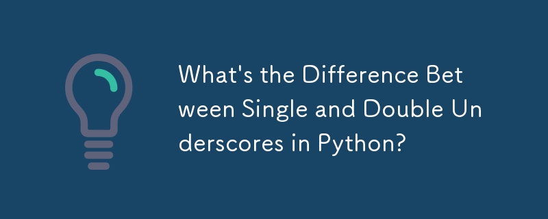 What's the Difference Between Single and Double Underscores in Python?
