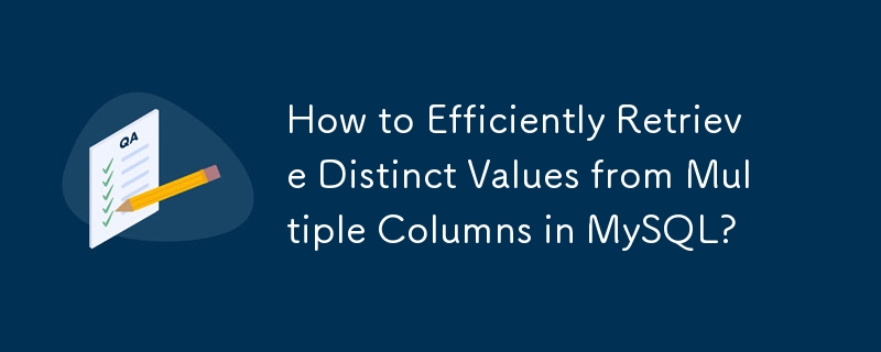 How to Efficiently Retrieve Distinct Values from Multiple Columns in MySQL?
