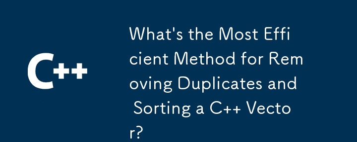 What's the Most Efficient Method for Removing Duplicates and Sorting a C   Vector?

