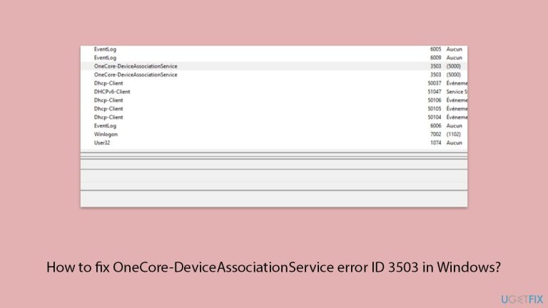 Wie behebt man die OneCore-DeviceAssociationService-Fehler-ID 3503 in Windows?