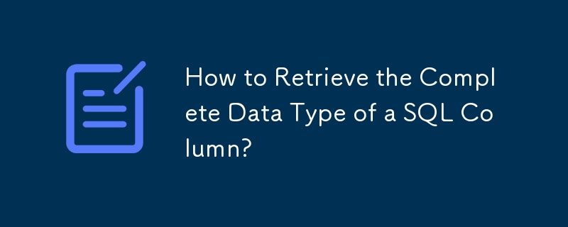 How to Retrieve the Complete Data Type of a SQL Column?