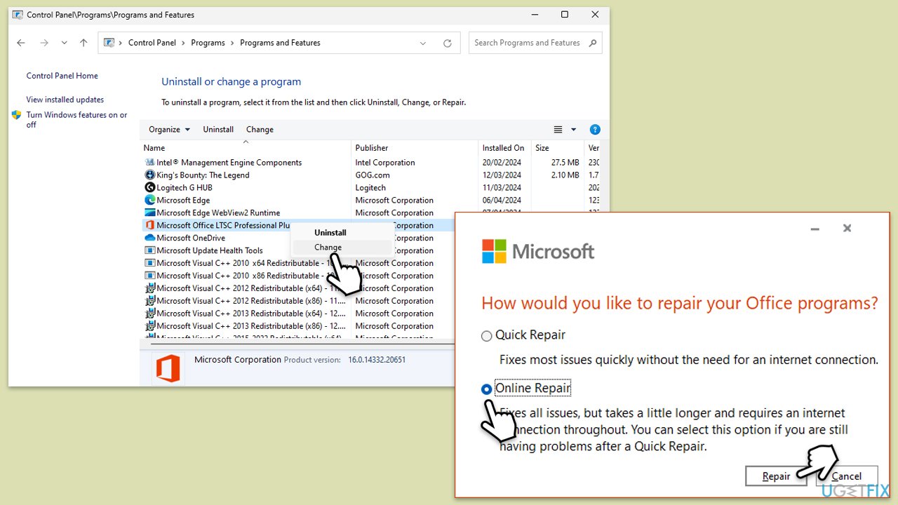 Windows에서 Microsoft Office 오류 58tm1을 수정하는 방법은 무엇입니까?