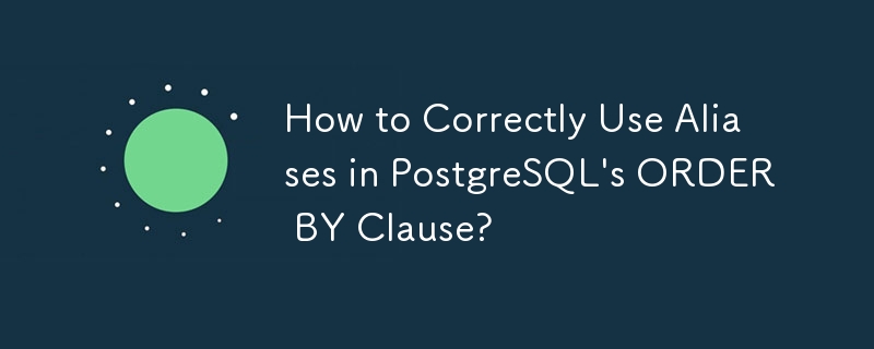 How to Correctly Use Aliases in PostgreSQL's ORDER BY Clause?
