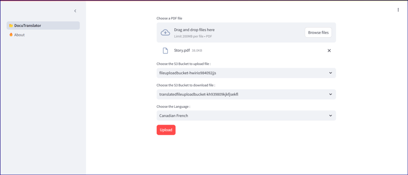 Document Translation Service using Streamlit & AWS Translator
