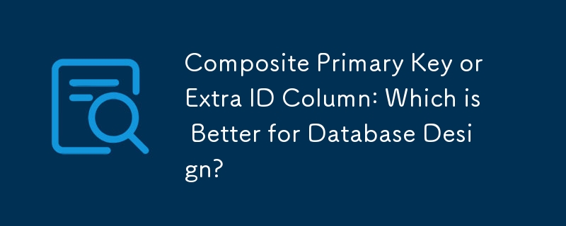 Composite Primary Key or Extra ID Column: Which is Better for Database Design?
