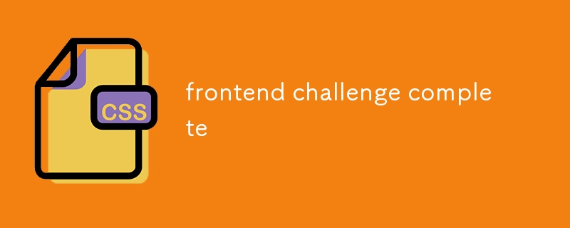 frontend challenge complete