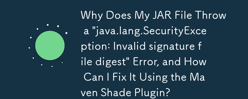 Why Does My JAR File Throw a 