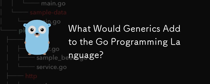 What Would Generics Add to the Go Programming Language?
