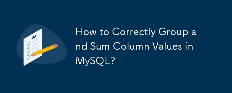 How to Correctly Group and Sum Column Values in MySQL?-Mysql Tutorial ...