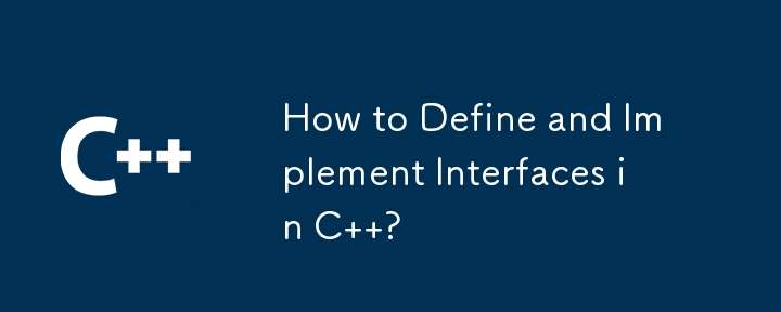 How to Define and Implement Interfaces in C  ?
