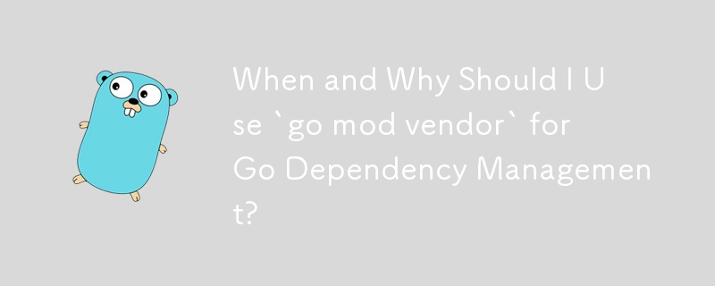 When and Why Should I Use `go mod vendor` for Go Dependency Management?
