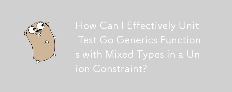 How Can I Effectively Unit Test Go Generics Functions with Mixed Types in a Union Constraint?