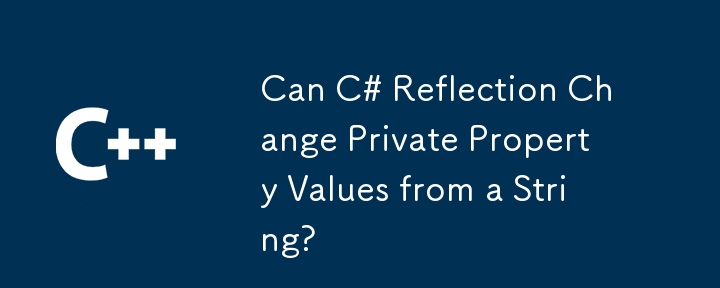 Can C# Reflection Change Private Property Values from a String?
