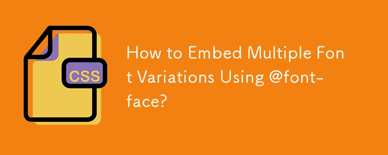 How to Embed Multiple Font Variations Using @font-face?
