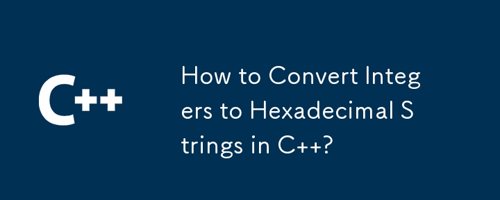 How to Convert Integers to Hexadecimal Strings in C ?