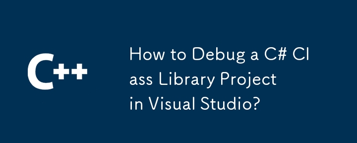 How to Debug a C# Class Library Project in Visual Studio?
