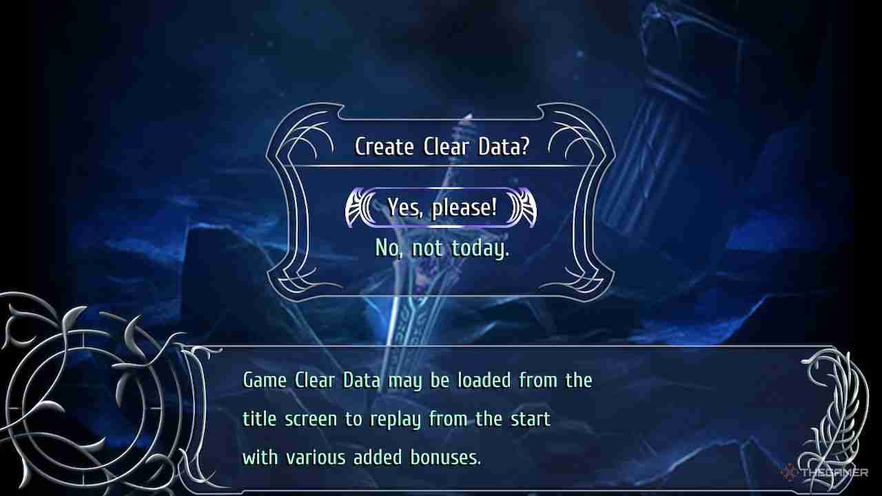 Ys Memoire: The Oath In Felghana - New
</p>Das Freischalten von Ne<p>Game Plus ist der einfache Teil und funktioniert ähnlich wie jedes andere Spiel. Sobald Sie den Endgegner besiegt und das Spiel beendet haben, w werden Sie aufgefordert, Clear Data<strong> zu erstellen, die zum Starten von Ne</strong>Game Plus verwendet werden können. Schön und einfach.w
</p>Der Hauptunterschied besteht darin, dass Sie diese Clear Data nicht laden können, um zu Ihrer vorherigen Sicherungsdatei zurückzukehren. Stellen Sie daher sicher, dass Sie sie in einem neuen<p>Slot speichern. Sie w starten einen Ne<strong>Game Plus-Lauf, indem Sie diese Daten im Hauptmenü ladenw , nicht indem Sie ein Ne</strong>Spiel selbst starten. Etwas ungewöhnlich, also bedenken Sie das. w <p>Wenn Sie möchten, können Sie <strong>das Spiel in einer früheren Speicherdatei erneut abschließen</strong>, um mehr Gold, Level usw. zu erhalten, wenn Sie möchten, dass diese in einen New Game Plus-Lauf übernommen werden.</p>
<p>Wenn Sie das Spiel abschließen, schalten Sie auch den Zeitangriffsmodus frei, der jedoch <strong>unabhängig vom Schwierigkeitsgrad und der Ausrüstung funktioniert</strong> <strong>Sie</strong>in Ihren anderen Speicherdateien haben.</p> <h2>
Welche Änderungen gibt es in New Game Plus?
</h2>
<p><img src=