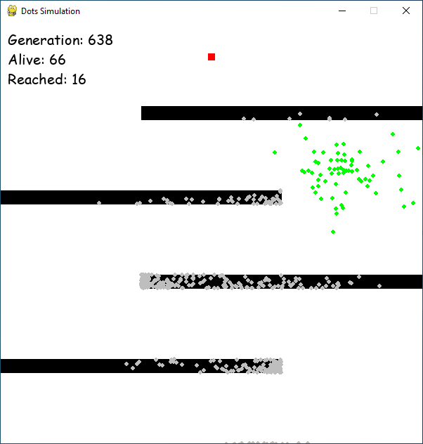 Dots Simulation using Genetic Algorithm - Part 1