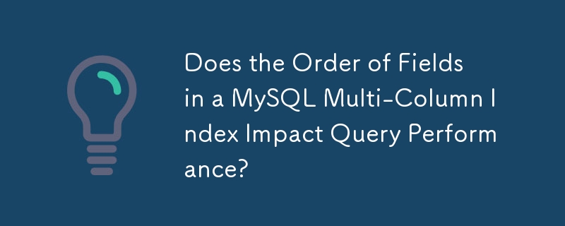 Does the Order of Fields in a MySQL Multi-Column Index Impact Query Performance?
