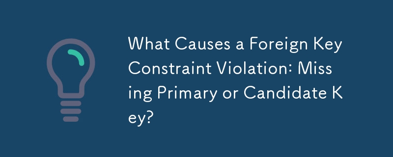 What Causes a Foreign Key Constraint Violation: Missing Primary or Candidate Key?
