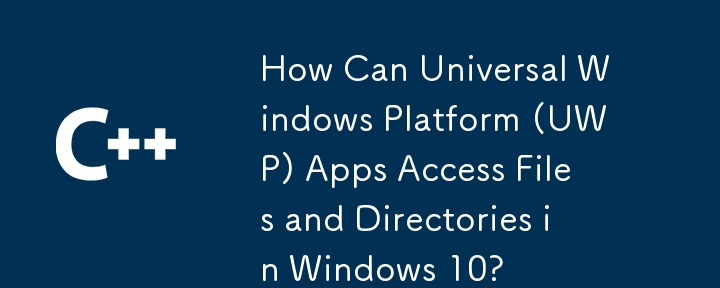 How Can Universal Windows Platform (UWP) Apps Access Files and Directories in Windows 10?
