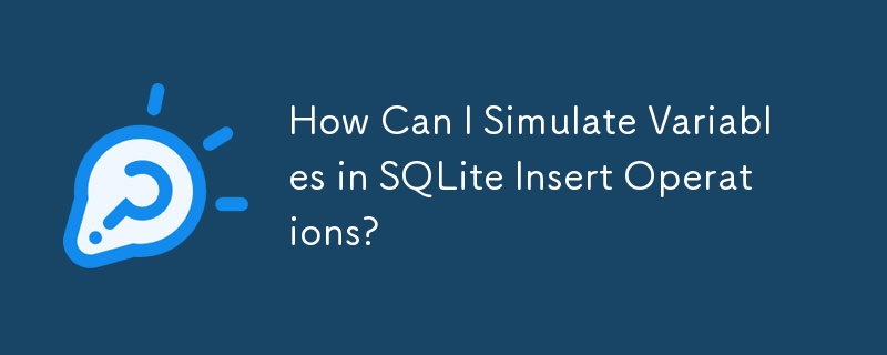 How Can I Simulate Variables in SQLite Insert Operations?
