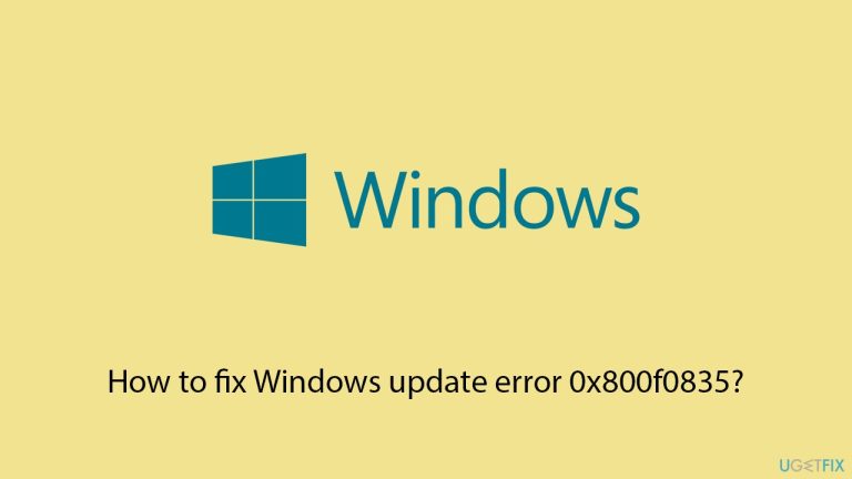 Bagaimana untuk membetulkan ralat kemas kini Windows 0x800f0835?