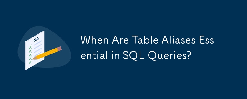 When Are Table Aliases Essential in SQL Queries?
