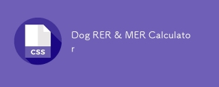 Dog RER & MER Calculator