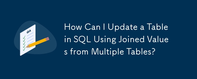 How Can I Update a Table in SQL Using Joined Values from Multiple Tables?
