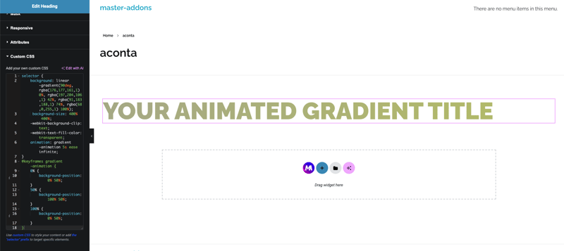 How To Add Animated Gradient Text in Elementor?