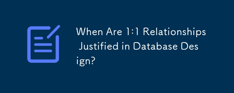 When Are 1:1 Relationships Justified in Database Design?
