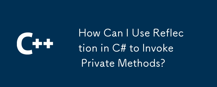 How Can I Use Reflection in C# to Invoke Private Methods?